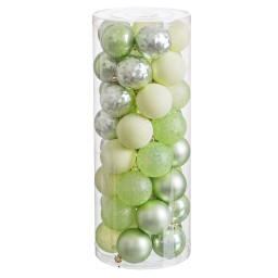 boules de noel vert 6 x 6 x 6 cm 40 unites