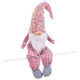 decorations de noel rose polyresine sable tissu 58 cm