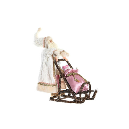 figurine decorative dkd home decor pere noel noel gris rose bois 42 x 22 x 50 cm