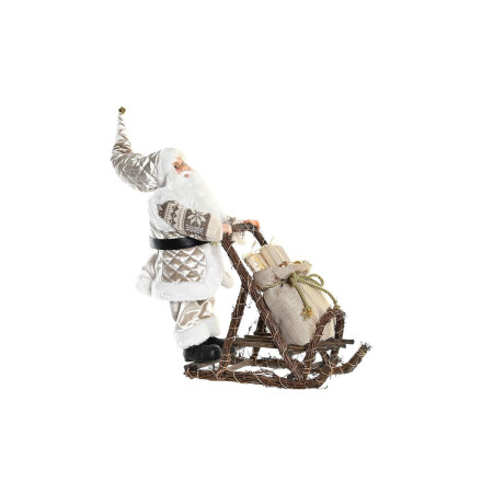 figurine decorative dkd home decor pere noel noel gris champagne bois 42 x 22 x 48 cm