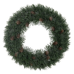 couronne de noel vert pvc 38 x 38 cm