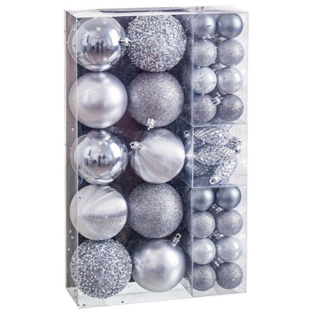 boules de noel argente 50 unites