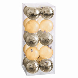 boules de noel dore 8 x 8 x 8 cm 20 unites