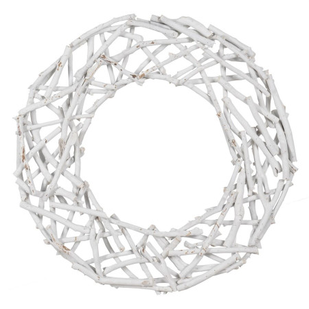 couronne de noel blanc bois de paulownia 60 x 5 x 60 cm