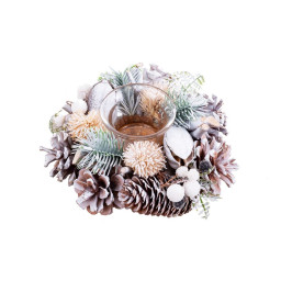 bougeoirs de noel multicouleur plastique foam ananas 16 x 16 x 7 cm