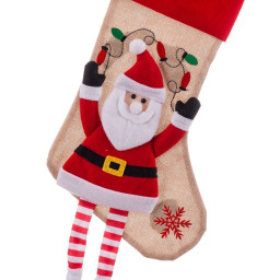 chaussette de noel multicouleur tissu pere noel 47 x 28 x 28 cm
