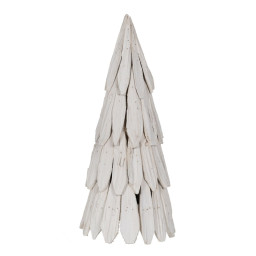 sapin de noel blanc bois de paulownia arbre 28 x 28 x 62 cm