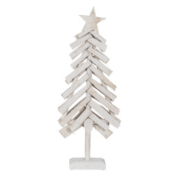 sapin de noel blanc bois de paulownia arbre 34 x 11 x 90 cm