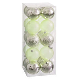 boules de noel vert 8 x 8 x 8 cm 20 unites