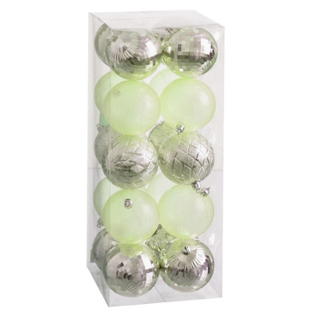 boules de noel vert 8 x 8 x 8 cm 20 unites