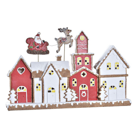 decorations de noel dkd home decor maison blanc rouge resine 41 x 75 x 27 cm
