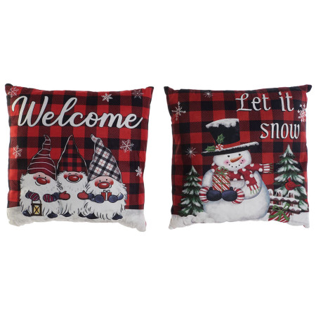coussin dkd home decor noel multicouleur polyester 40 x 10 x 40 cm 2 unites
