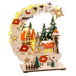 decorations de noel multicouleur naturel bois 19 x 8 x 22 cm