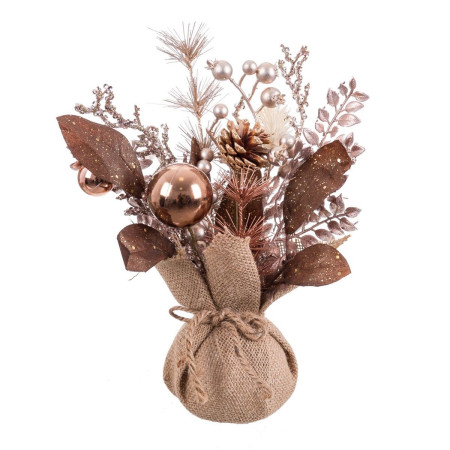 decorations de noel cuivre plastique ananas pot 15 x 15 x 30 cm