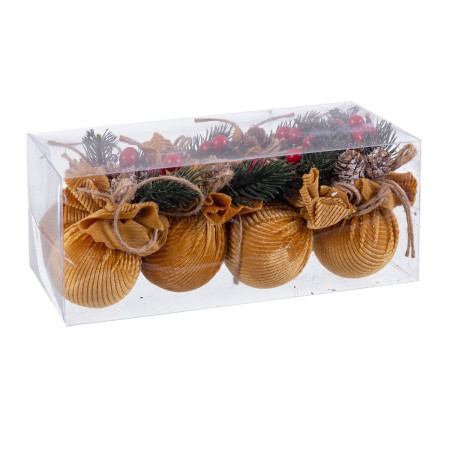 boules de noel multicouleur dore velours cotele foam 6 x 6 x 6 cm 8 unites
