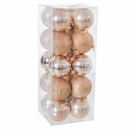 boules de noel cuivre plastique 6 x 6 x 6 cm 20 unites