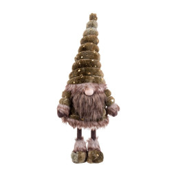 decorations de noel marron vert metal tissu 25 x 17 x 55 cm