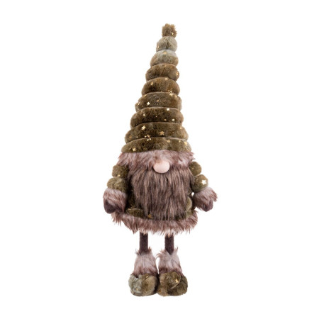 decorations de noel marron vert metal tissu 25 x 17 x 55 cm