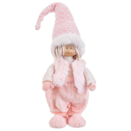 decorations de noel rose metal polyresine polyfoam tissu enfant 19 x 10 x 51 cm