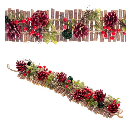accroches portes noel rouge multicouleur rotin plastique foam ananas 50 x 10 x 6 cm