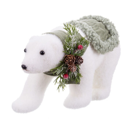 decorations de noel blanc multicouleur plastique polyfoam tissu ours 13 x 32 x 15 cm