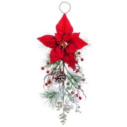 accroches portes noel rouge multicouleur plastique tissu ananas 60 cm