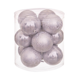 boules de noel argente plastique 8 x 8 x 8 cm 12 unites