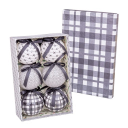 boules de noel blanc gris papier polyfoam 75 x 75 x 75 cm 6 unites