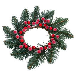 decorations de noel bougeoir rouge vert plastique 25 cm