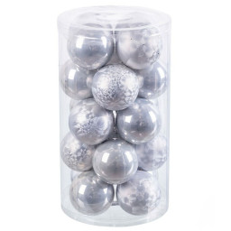 boules de noel argente plastique 6 x 6 x 6 cm 20 unites