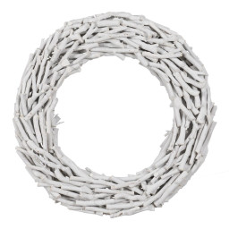 couronne de noel blanc bois de paulownia 52 x 15 x 52 cm