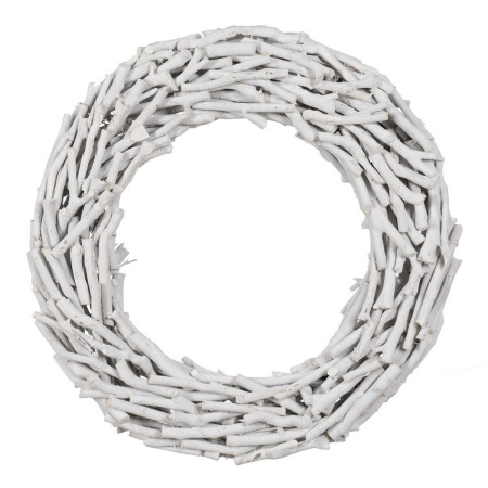 couronne de noel blanc bois de paulownia 52 x 15 x 52 cm