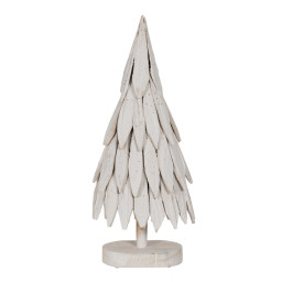 sapin de noel blanc bois de paulownia arbre 26 x 18 x 70 cm