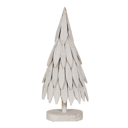sapin de noel blanc bois de paulownia arbre 26 x 18 x 70 cm