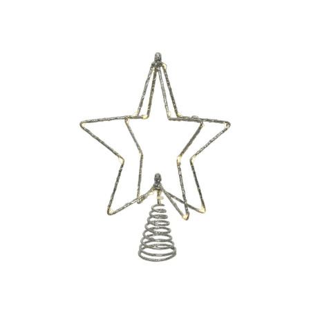 etoile de noel lumineo argente fils de fer 20 x 5 x 25 cm microled