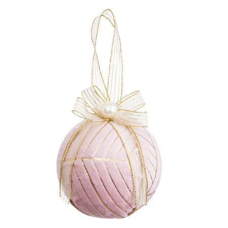 boules de noel rose polyfoam tissu 10 x 10 x 10 cm 3 unites