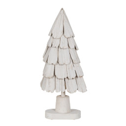 sapin de noel blanc bois de paulownia arbre 34 x 19 x 80 cm