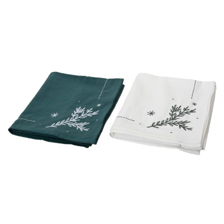 chemin de table decoris blanc vert noel 40 x 140 cm