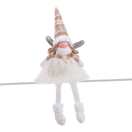 decorations de noel blanc multicouleur polyresine sable tissu ange 17 x 14 x 49 cm