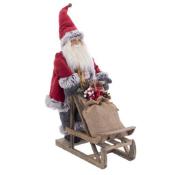 decorations de noel multicouleur bois plastique polyresine tissu traineau 45 cm