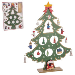 decorations de noel multicouleur bois mdf sapin de noel 26 cm