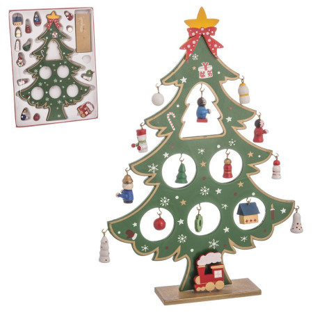 decorations de noel multicouleur bois mdf sapin de noel 26 cm