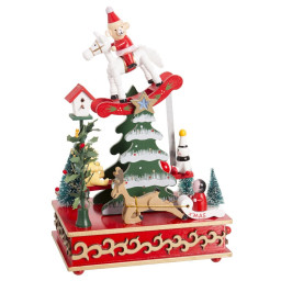 decorations de noel multicouleur bois balancelle 12 x 17 x 26 cm