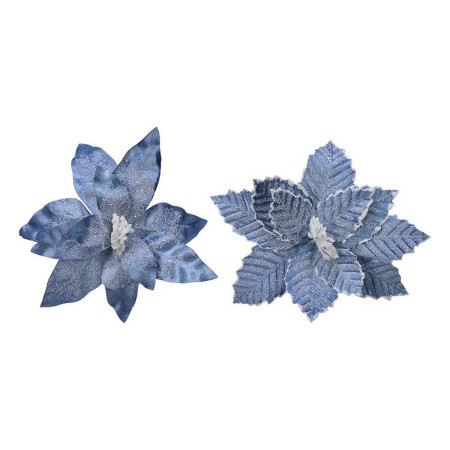 fleur decorative bleu noel o 34 x 6 cm