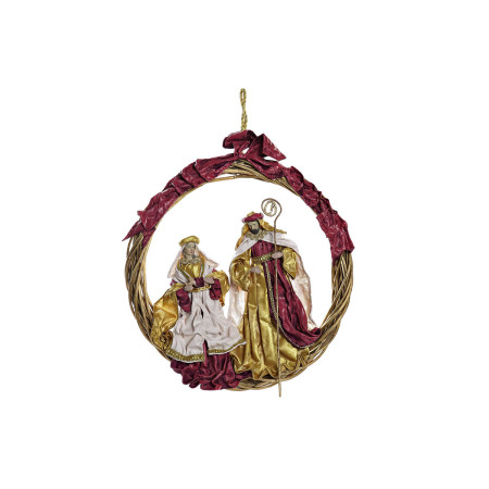 creche de noel dkd home decor dore couronne 30 x 5 x 30 cm 50 x 5 x 50 cm