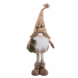 decorations de noel beige metal tissu 18 x 9 x 53 cm