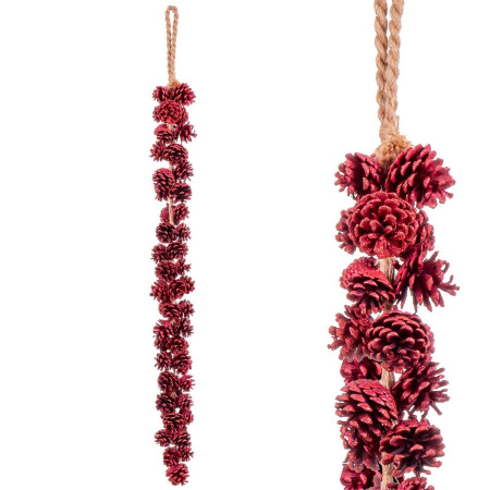 decorations de noel rouge ananas 110 cm