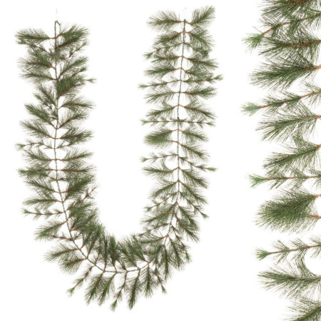 guirlande de noel vert pvc 270 x 30 cm