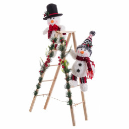decorations de noel multicouleur bois tissu bonhomme de neige 30 x 15 x 76 cm