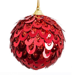 boules de noel rouge plastique polyfoam 6 x 6 x 6 cm 6 unites